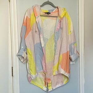 CHARLIE B Graffiti Duster Jacket in Linen